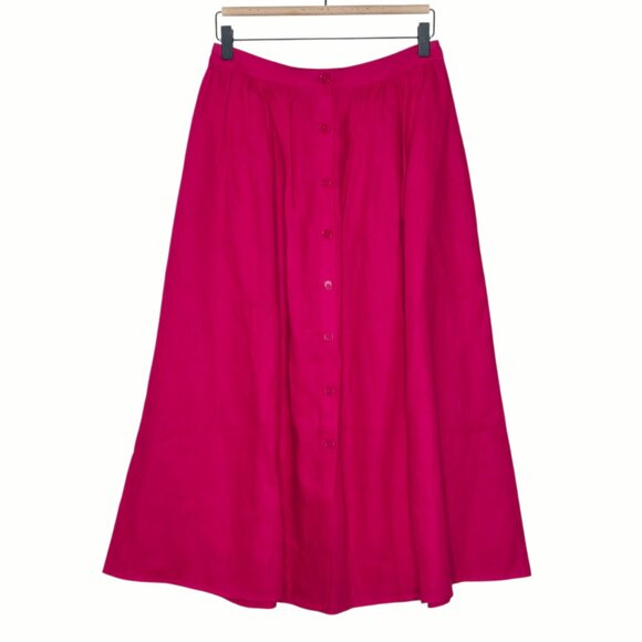 Reformation Orzo Set Corvette Pink Linen Two Piece Top Skirt Size 6 - Picture 8 of 12